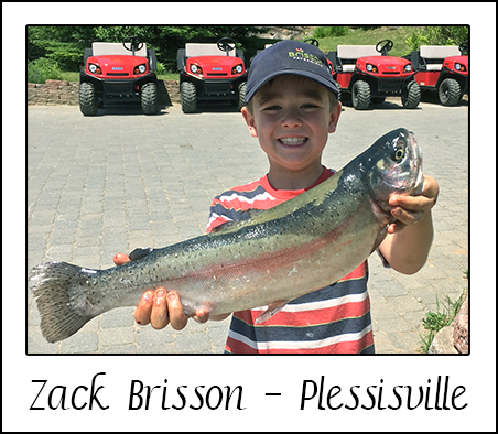 Zack Brisson de Plessisville - ami pêcheur de la Pourvoirie Réal Massé