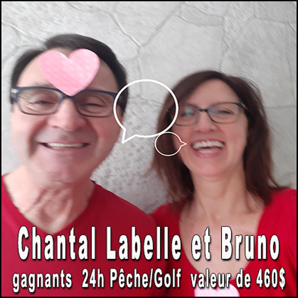 Chantal Labelle et Bruno gagnant journée découverte 2020 Pourvoirie Réal Massé